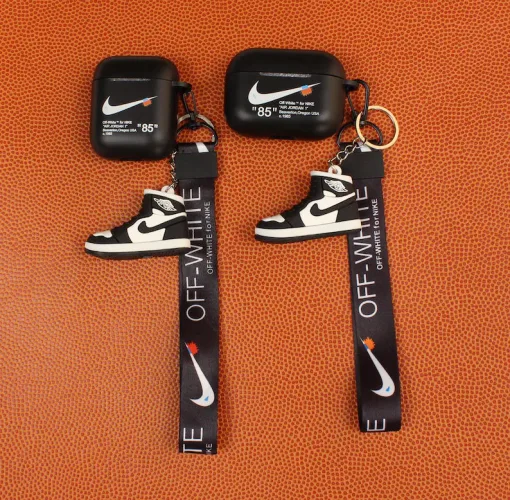 Nike x Off-White AirPod Case with 3D shoe keychain👟and lanyard