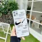 Nike LOGO AIR Glass Fashion Creative Phone Case Cover For iPhone11Pro 7 8 XR XS
