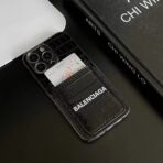 Stylish Balenciaga iPhone Cover with Card Slot – Perfect blend of fashion and functionality.