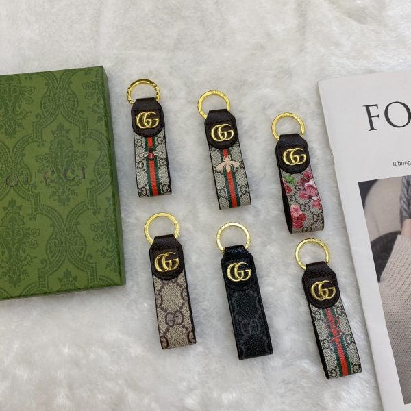 Gucci luxury keychain with iconic GG logo