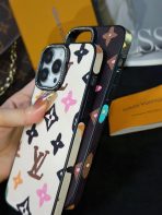 LV monogram iPhone case on marble surface