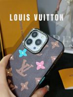 Luxury LV phone case with gold accents