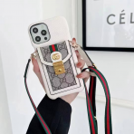 Gucci logo prominently displayed on the iPhone case