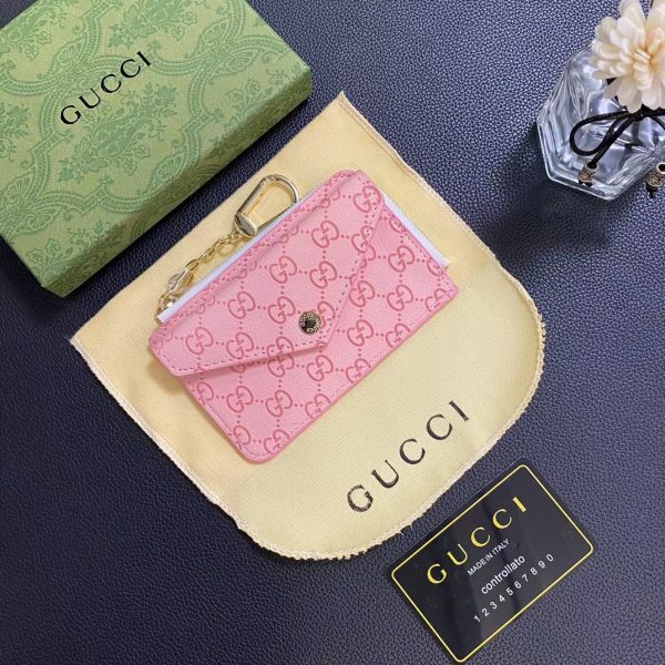 Back view of the Gucci Signature Leather Wallet & Card Holder with additional pocket