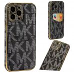 Black Michael Kors iPhone Case with luxury monogram design and card slot