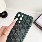 Luxury Goyard iPhone Case in pink, black, green, and more